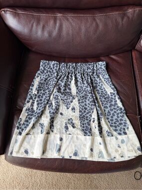 CAbi Blue and Cream Animal-Print A-Line Bella Skirt Sz Small